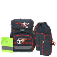 Lässig School Set Light Unique - Schulranzen Set 6tlg. 960g (foodball deep blue)
