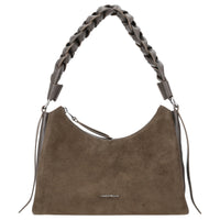 Coccinelle Boheme Suede Bimaterial - Schultertasche 30 cm (fango/fango)