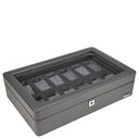 Windrose Tempura - Uhrenkoffer (für 12 Uhren) 38 cm (grau) - Ansicht 3