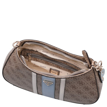 Guess Noelle II Top Zip - Schultertasche 29 cm (latte logo/light blue) - Ansicht 6