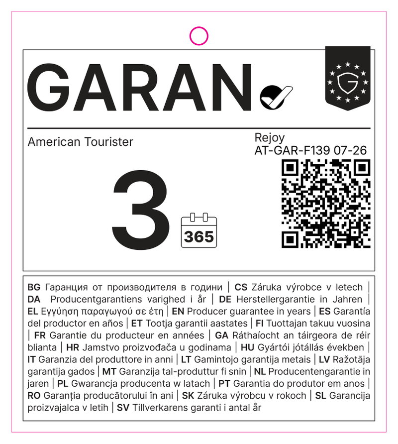 Label GARAN de l’UE : garantie du producteur en années: 3 – American Tourister