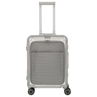 Travelite Next - 4-Rollen-Kabinentrolley mit Vortasche S 55 cm (silber)