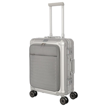 Travelite Next - 4-Rollen-Kabinentrolley mit Vortasche S 55 cm (silber) - Ansicht 2